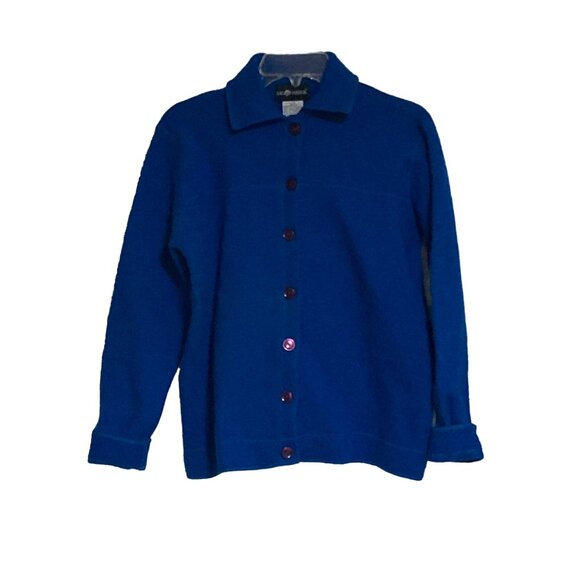 Sag Harbor Womens Button-Up Wool Cardigan Medium Blue #A-6-21-0 - Picture 1 of 8
